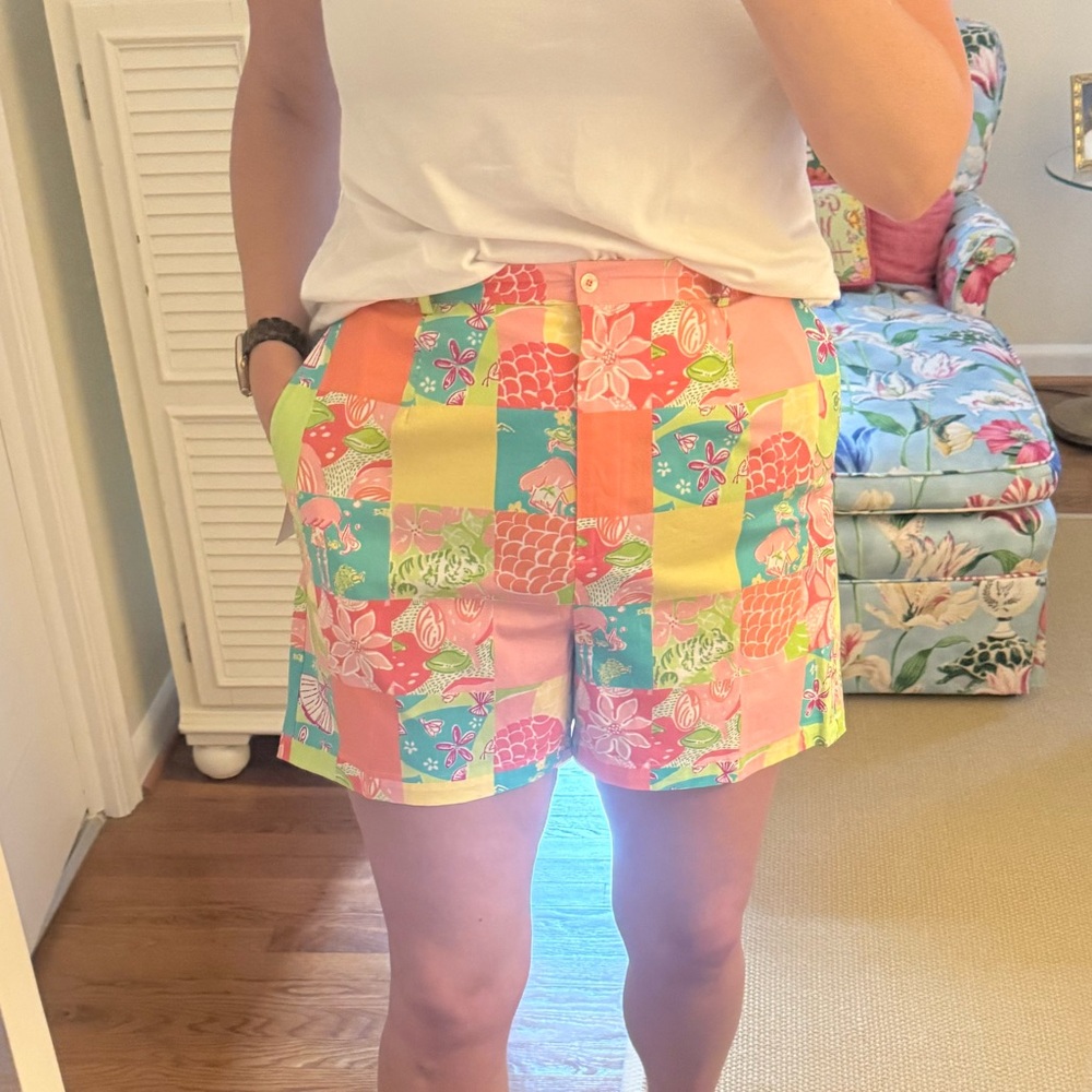NWT Lilly Pulitzer Vibrant Patchwork Women's Shorts